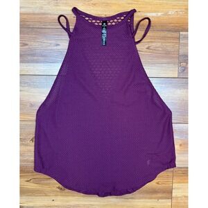 90 Degree by Reflex Womens XS Purple Mesh High Neck Activewear Tank Top RN144527